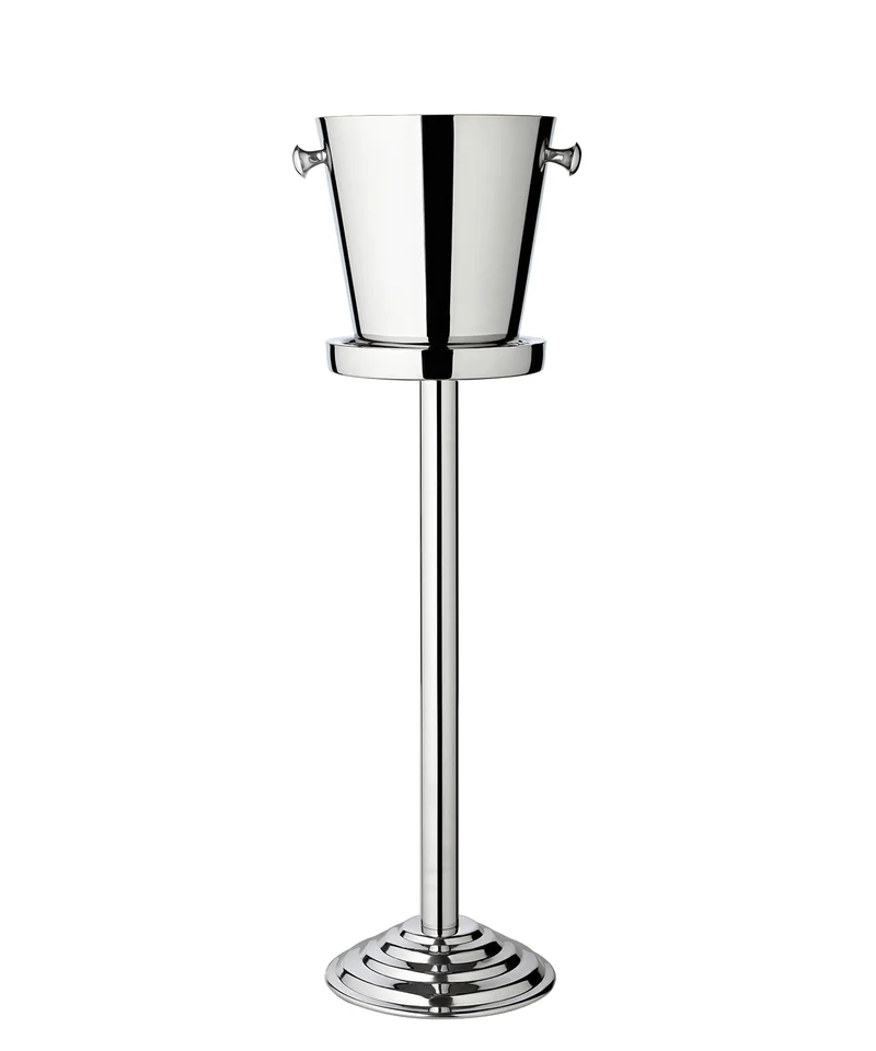 Sektkühler Sevilla, glatt, mit Ständer, Edelstahl, mit Griffen, für 1 Flasche - Getränkekühler, Flaschenkühler, Weinkühler, Champagner Kühler, Eiseimer