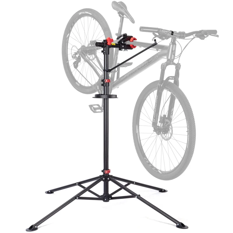 Fahrradmontageständer - Professioneller Reparaturständer mit Werkzeugschale und magnetischem Fach, drehbar und faltbar, maximale Belastung 30 kg