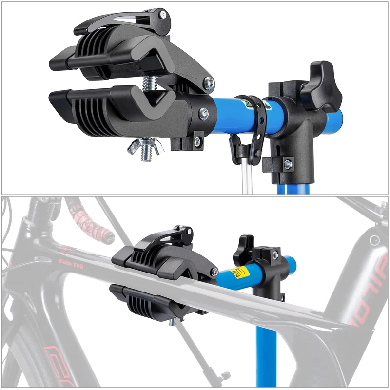Fahrradmontageständer - Professioneller Reparaturständer mit Werkzeugschale und magnetischem Fach, drehbar und faltbar, maximale Belastung 30 kg