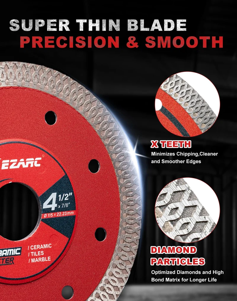 Diamantschneidscheiben 125mm Extra Thin Diamond Disc Cutting Disc für Fliesen Keramik Marmor Nass oder Trockenschnitt
