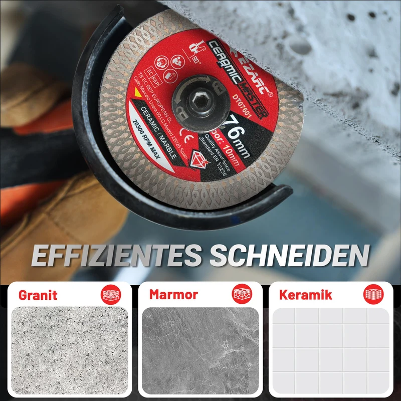 Diamantschneidscheiben 125mm Extra Thin Diamond Disc Cutting Disc für Fliesen Keramik Marmor Nass oder Trockenschnitt