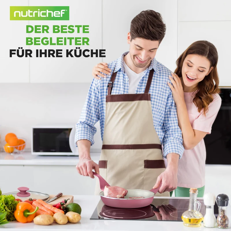 Topfset & Pfannenset - 54-teiliges Non-Stick-Kochgeschirr - Enthält Küchenutensilien, Backschale, Messer / Für Induktion, Gas & Elektrisch / Gesundes & Fettfreies Kochen