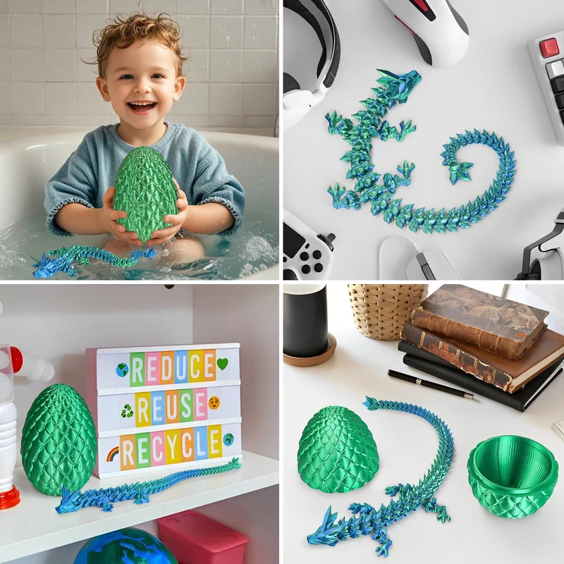 Überraschungseier - Drachenei mit Drachen im Inneren, Geschenke für Kinder und Erwachsene, 3D-gedrucktes Fidget-Spielzeug, perfekt für Weihnachten, Ostern, Geburtstage, Dekoration, Stressabbau