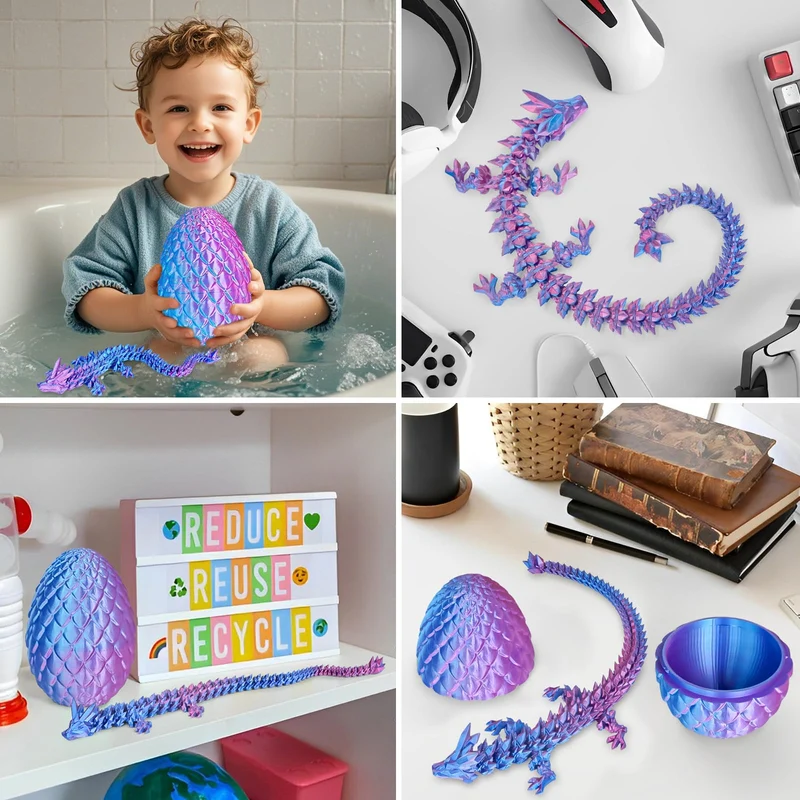 Überraschungseier - Drachenei mit Drachen im Inneren, Geschenke für Kinder und Erwachsene, 3D-gedrucktes Fidget-Spielzeug, perfekt für Weihnachten, Ostern, Geburtstage, Dekoration, Stressabbau