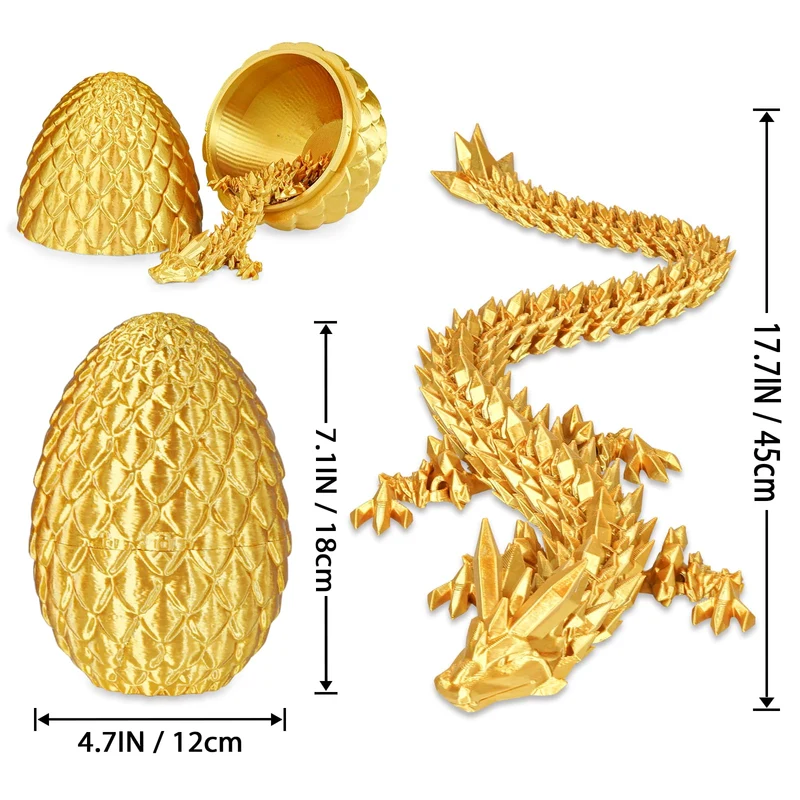 Überraschungseier - Drachenei mit Drachen im Inneren, Geschenke für Kinder und Erwachsene, 3D-gedrucktes Fidget-Spielzeug, perfekt für Weihnachten, Ostern, Geburtstage, Dekoration, Stressabbau