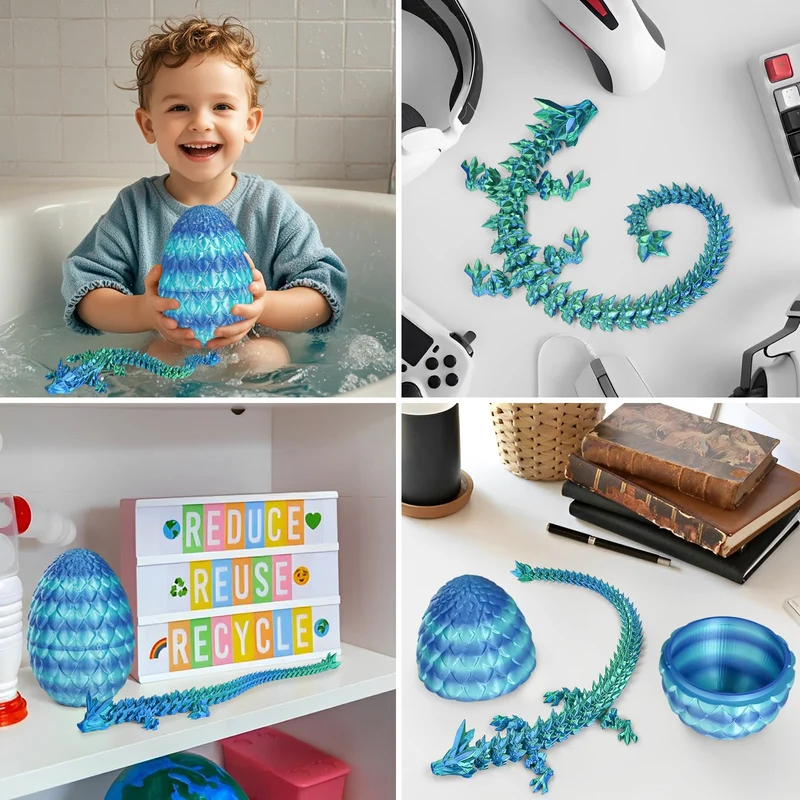 Überraschungseier - Drachenei mit Drachen im Inneren, Geschenke für Kinder und Erwachsene, 3D-gedrucktes Fidget-Spielzeug, perfekt für Weihnachten, Ostern, Geburtstage, Dekoration, Stressabbau