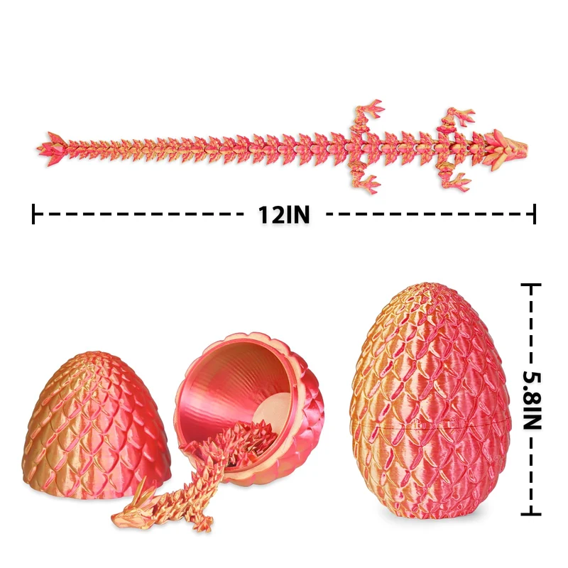 Überraschungseier - Drachenei mit Drachen im Inneren, Geschenke für Kinder und Erwachsene, 3D-gedrucktes Fidget-Spielzeug, perfekt für Weihnachten, Ostern, Geburtstage, Dekoration, Stressabbau