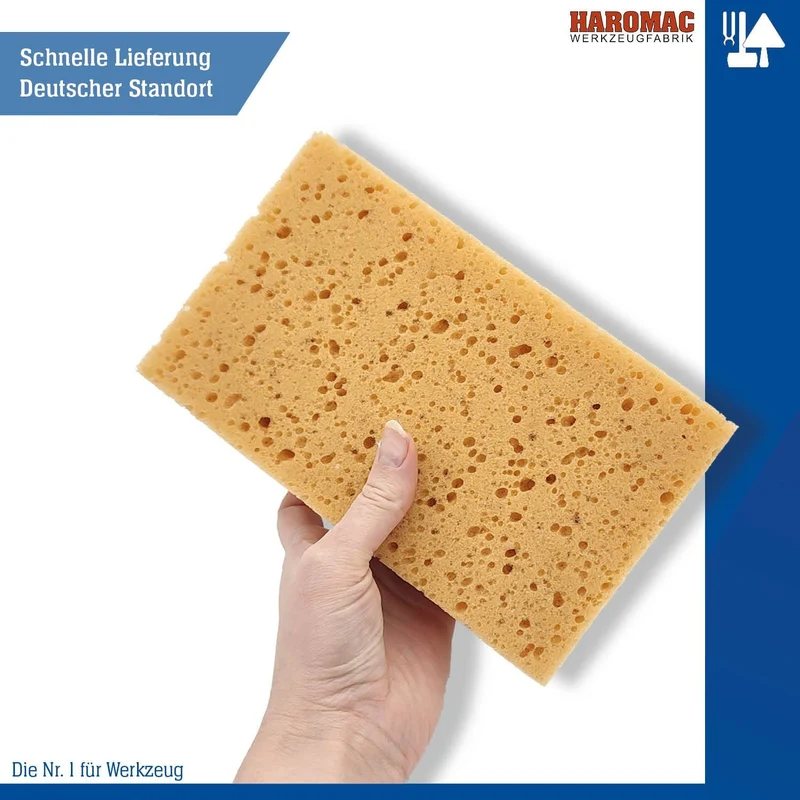10 x Allzweckschwamm Made in Germany – 200x130mm | Fliesenschwamm, Hydroqualität, Abriebfest & saugstark, universelle Reinigung für Baustellen, KFZ & Haushalt | Beständig gegen Öle & Chemikalien