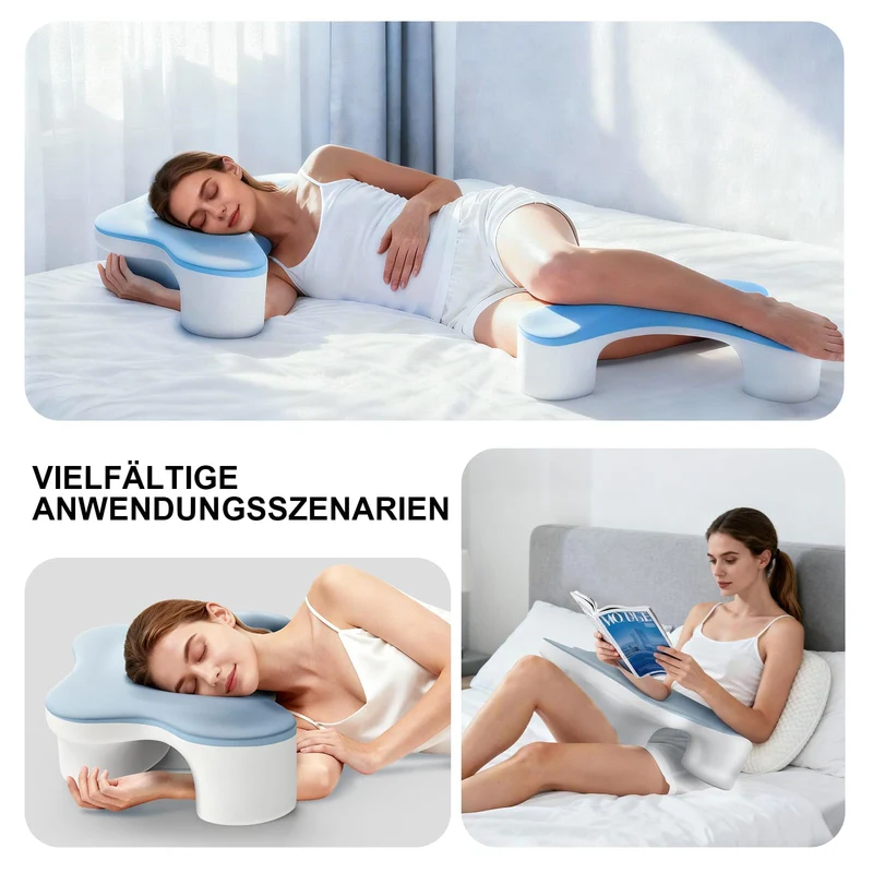 Ergonomisches Seitenschläferkissen Mit Armausschnitt – Orthopädisches Nackenstützkissen Aus Memory-Schaum Für Nacken Und Schultern – Kissen Für Seiten-, Rücken- Und Bauchschläfer