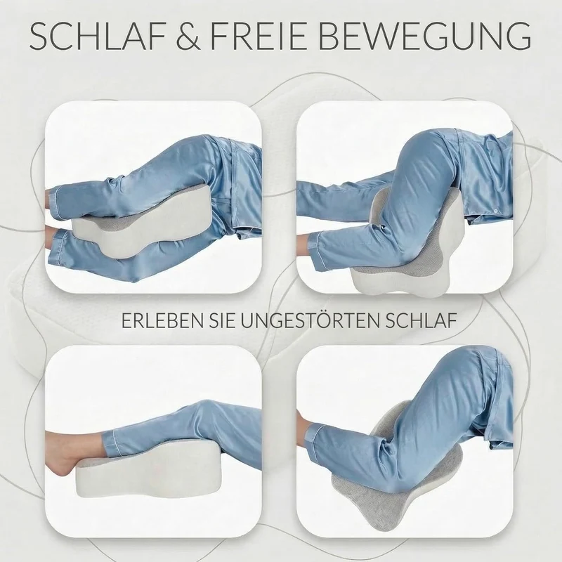 Kniekissen für Seitenschläfer – Ergonomisches Beinkissen mit Extra-Langem Design, unterstützt Oberschenkel & Knie, steigert Schlafkomfort, mit Abnehmbarem & Waschbarem Bezug