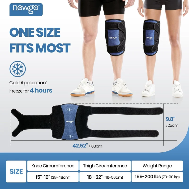 Kühlmanschette Knie, Kühlbeutel Knie, Wiederverwendbare Kühlbandage, Integrierter Eiswürfelform, Lang Anhaltende Kühlung, Gel-Kühlende Kniebandage Bei Schmerzen, Sportverletzungen Und Operation