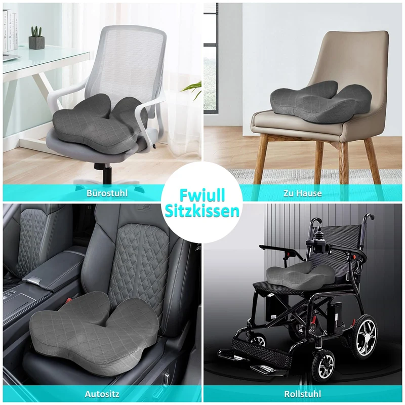 Sitz-Kissen, Hochwertiges Memory Foam sitzkissen Sitzkissen Druckentlastung Ergonomisches sitzkissen für Auto Sofa Büro