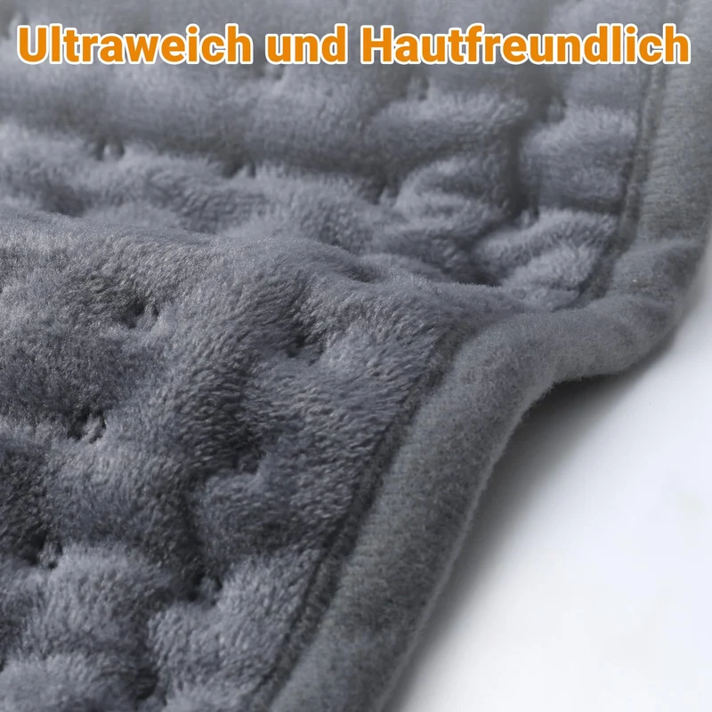 Ultraweiches Heizkissen mit automatischem Ausschalten, elektrisches Heizkissen mit Sicherheitssystem für Rücken, Hals, Schultern, Bauch, maschinenwaschbare Heizdecke (30 x 60 cm)
