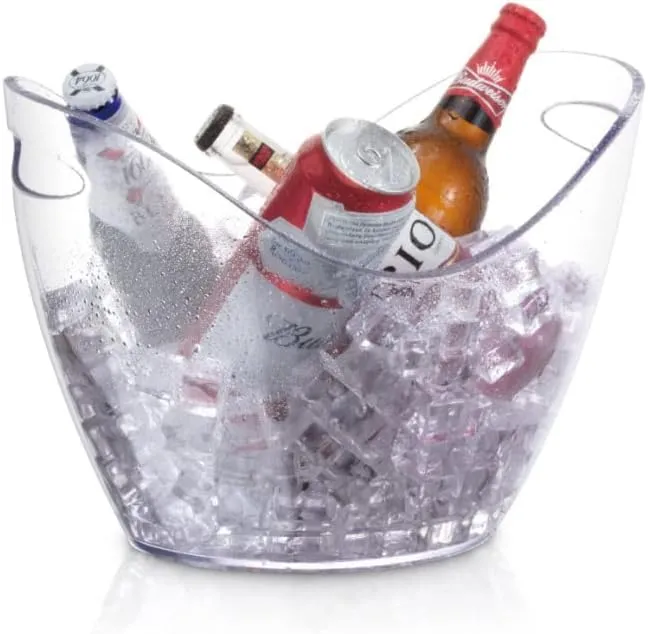 8L Eiseimer, Champagnereimer, Eiseimer, Weinkühler, Champagnerkühler, großer Eiseimer, Küchenobst und Gemüselagerbehälter (Clear)