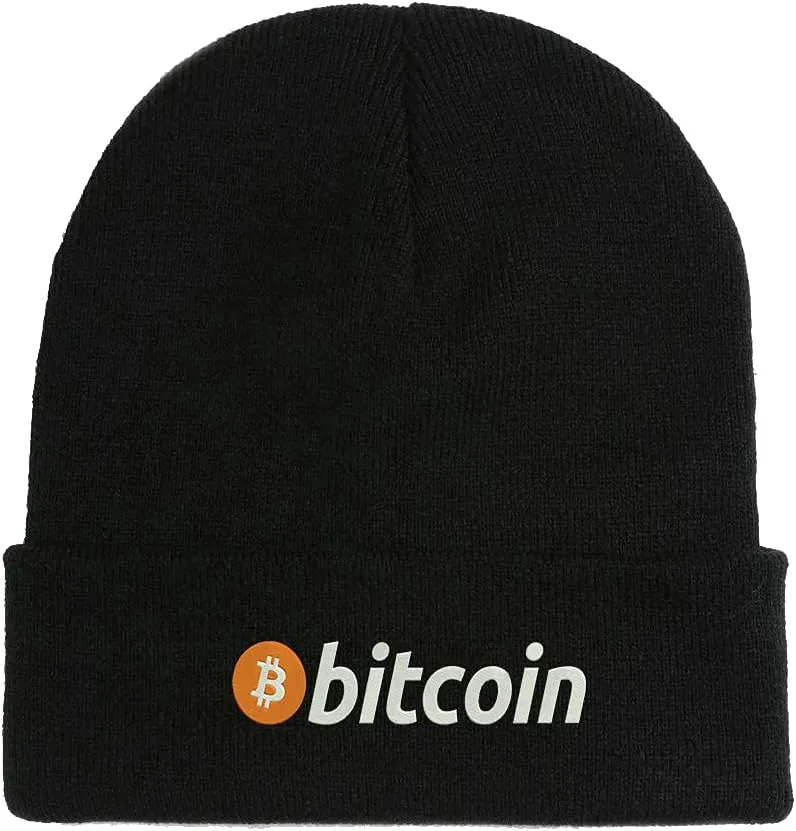 Bitcoin Classic Logo Gestickte Mütze / Winterhut Schwarz