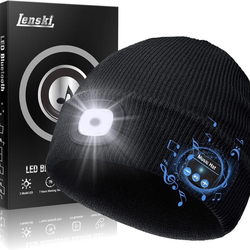 Geschenke für Männer, Geburtstagsgeschenk für Männer, Geschenke für Papa, Männergeschenk, Adventskalenderfüllung, Männer, Gadgets für Männer, Bluetooth Mütze mit LED-Licht