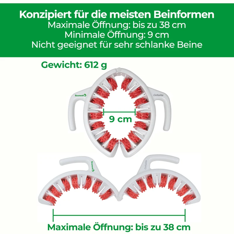 Cellulite Massagegerät Made in Italy, Anticellulite-Gerät mit konvergenten und divergenten Rollen zum Heben, Anziehen und Glätten der Haut, Grün