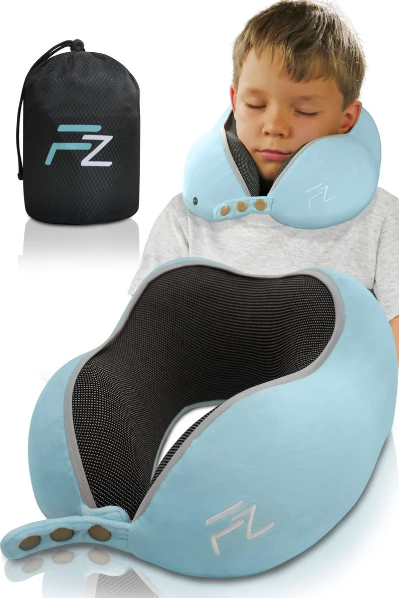 Bequemer Neck Cushion Flugzeug & Auto Reisekissen Memory Foam mit schlankem Rücken und waschbarer Abdeckung (Velvet Soft & Breathable) - Neck Cushion Adults Grey