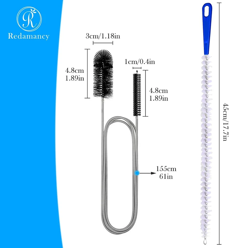 Abflussreiniger Spirale,Doppelkopf-Rohrreinigungsbürste Edelstahl-Kanalreiniger,Abflussreiniger Sticks, Abfluss Bürste,Flexible Reinigungsbürste für den Abfluss in Küche und Dusche
