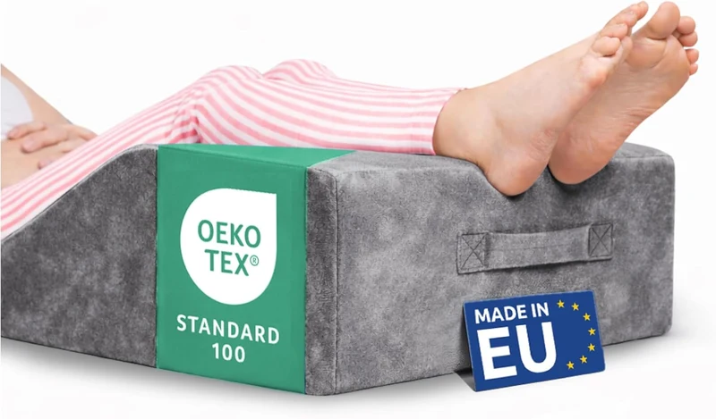 Venenkissen Beinhochlagerungskissen - Lagerungskissen Erwachsene Beinauflage Atmungsaktiv Waschbar Hypoallergen - Beinkissen Made in EU