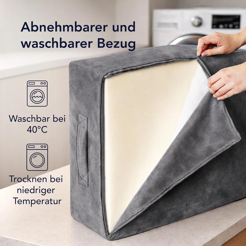 Venenkissen Beinhochlagerungskissen - Lagerungskissen Erwachsene Beinauflage Atmungsaktiv Waschbar Hypoallergen - Beinkissen Made in EU