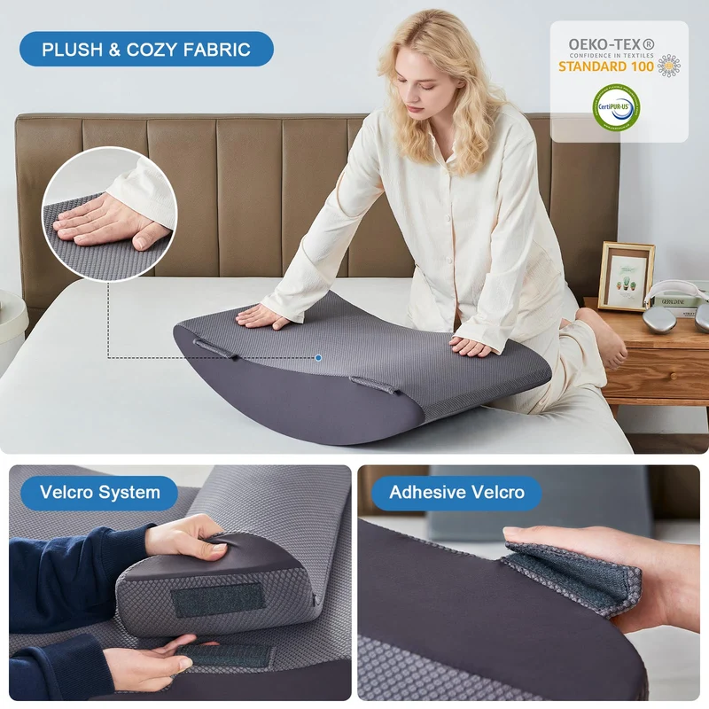 Orthopädische Bett Keil Kissen Set für das Schlafen, Post Chirurgie Schaum Kissen für Körper, Rücken und Beine Schmerzlinderung, Dreieck justierbare Stützkissen mit Säure Reflux Schlafkissen Weiß