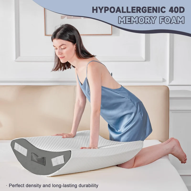 Orthopädische Bett Keil Kissen Set für das Schlafen, Post Chirurgie Schaum Kissen für Körper, Rücken und Beine Schmerzlinderung, Dreieck justierbare Stützkissen mit Säure Reflux Schlafkissen Weiß