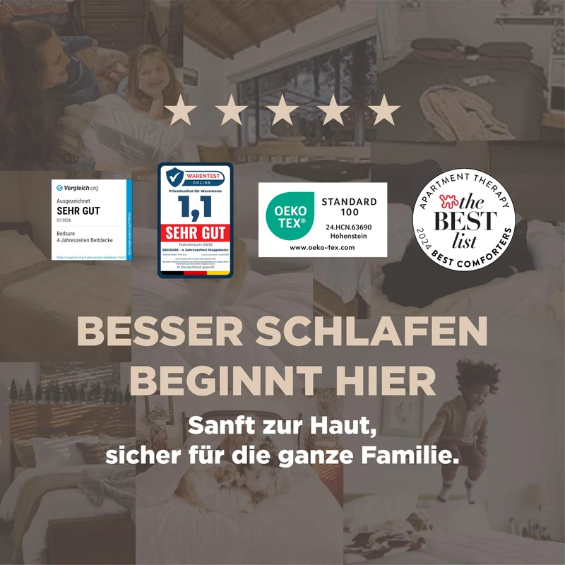 BEDSURE Bettdecke Ohne - Bettdecke für Allergiker, Warm & Gemütlich Ganzjahresdecke 300GSM Füllung, Waschbare Duvet für 4 Jahreszeiten, Grau/Hellgrau