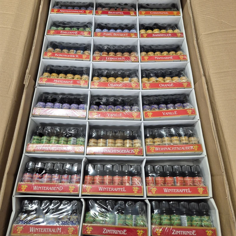 24 x 12er Elina Duftöl à 10 ml - Winterdüfte - Weihnachtsdüfte / inkl.Karton Ständer - Verkaufswert +1400.- Restposten - NEU & OVP!