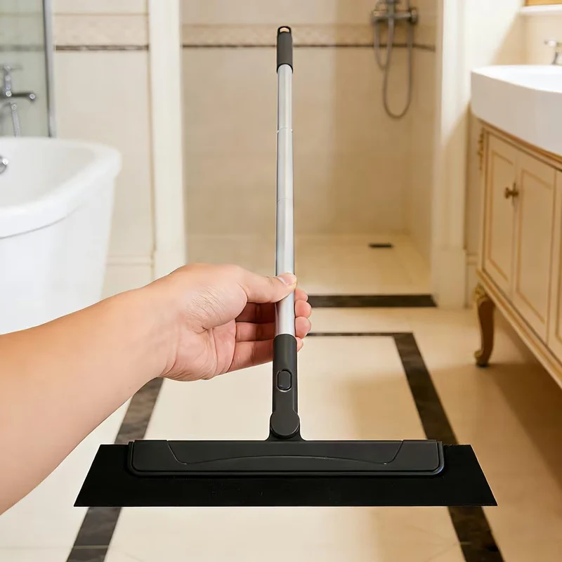 Duschabzieher,Abzieher Dusche Boden,Segmentiertes Design, Verstellbare Länge / Reinigungswasser, Tierhaare, Seifenwasser,Wasserschieber für Badezimmerböden, Fenster, Spiegel