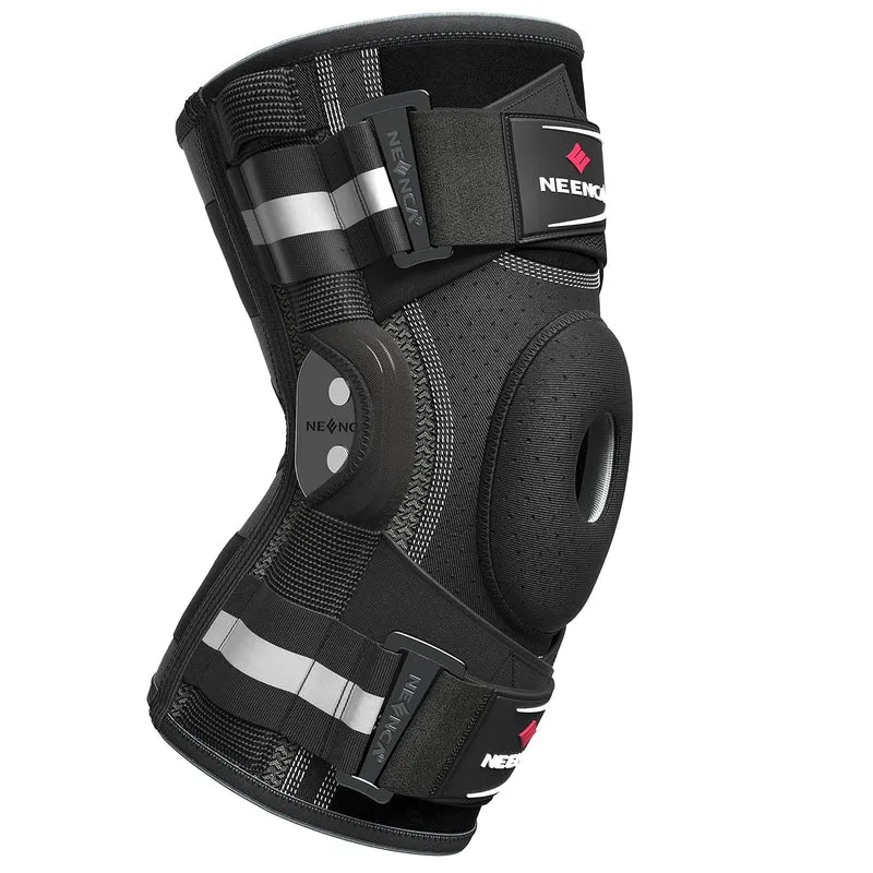 Kniebandage gegen Knieschmerzen, Kniestütze mit Scharnier und patentiertem X-Strap Befestigungssystem, starke Stabilität zur Schmerzlinderung, bei Arthritis, Meniskusriss, ACL, PCL, MCL