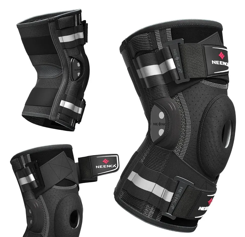 Kniebandage gegen Knieschmerzen, Kniestütze mit Scharnier und patentiertem X-Strap Befestigungssystem, starke Stabilität zur Schmerzlinderung, bei Arthritis, Meniskusriss, ACL, PCL, MCL