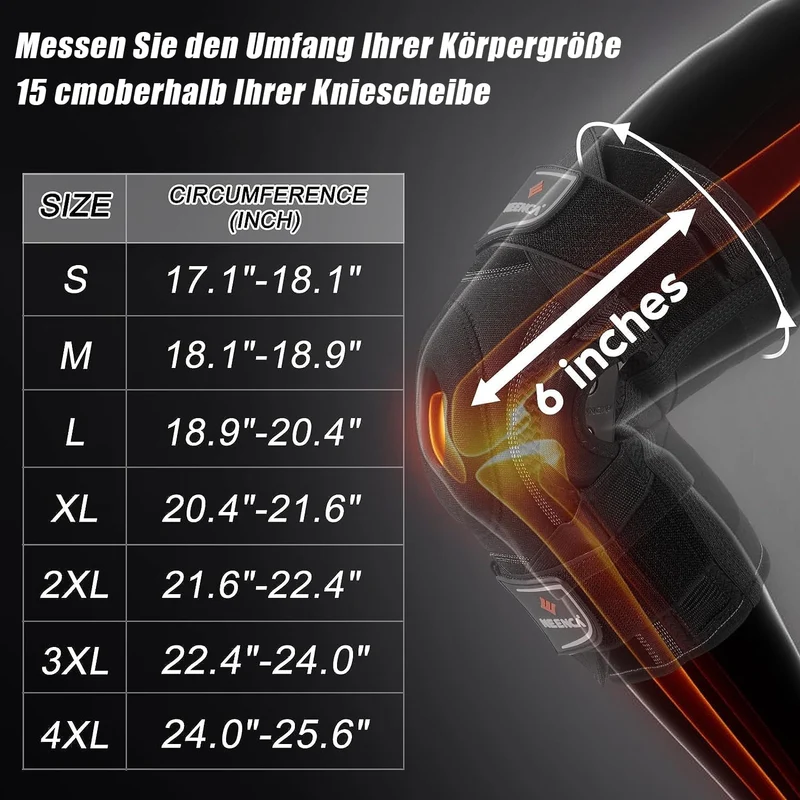 Kniebandage gegen Knieschmerzen, Kniestütze mit Scharnier und patentiertem X-Strap Befestigungssystem, starke Stabilität zur Schmerzlinderung, bei Arthritis, Meniskusriss, ACL, PCL, MCL