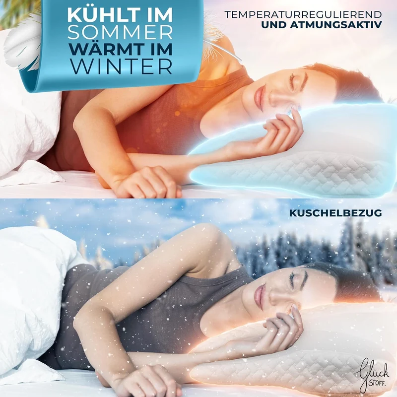 Orthopädisches Kissen (Zertifiziert für alle Schlaftypen) Kopfkissen Nackenschmerzen aus Memory Foam | Nackenstützkissen Ergonomisches Kopf-Kissen Seitenschläferkissen