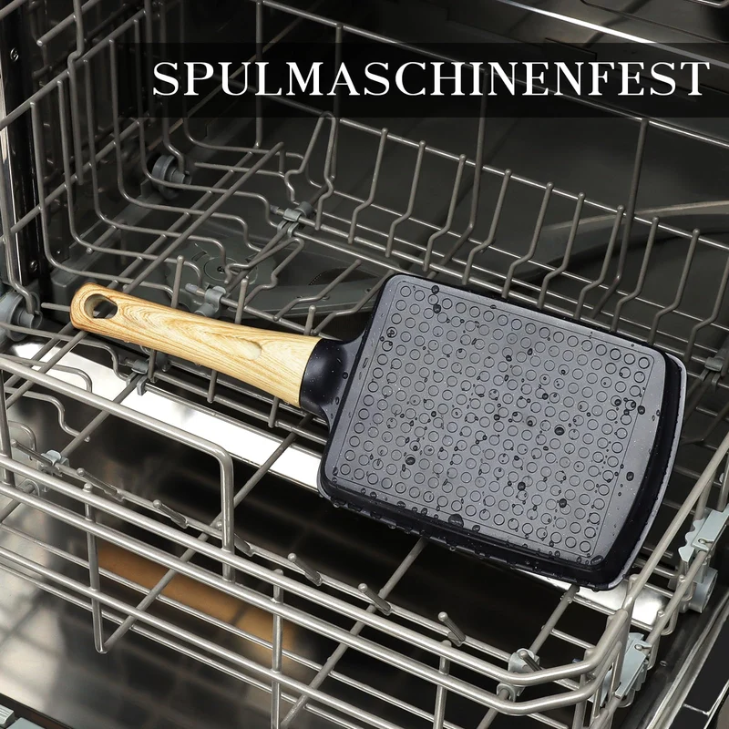 Spiegeleipfanne, 3-Loch Omlettenpfanne, Granit-Antihaftbeschichtung, PFOS/PFOA-Frei Eierpfanne für Gebratenes Frühstück/Eier/Wurst/Speck, Weiß