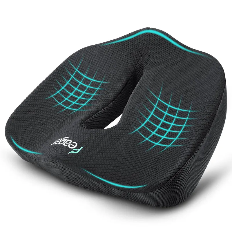 Sitzkissen, Orthopädisches Sitzkissen aus Memory Foam, Ergonomisches Sitzkissen für Bürostuhl /Autositz / Steissbeinkissen Stuhlkissen Sitzkissen Outdoor Zuhause, Schwarz