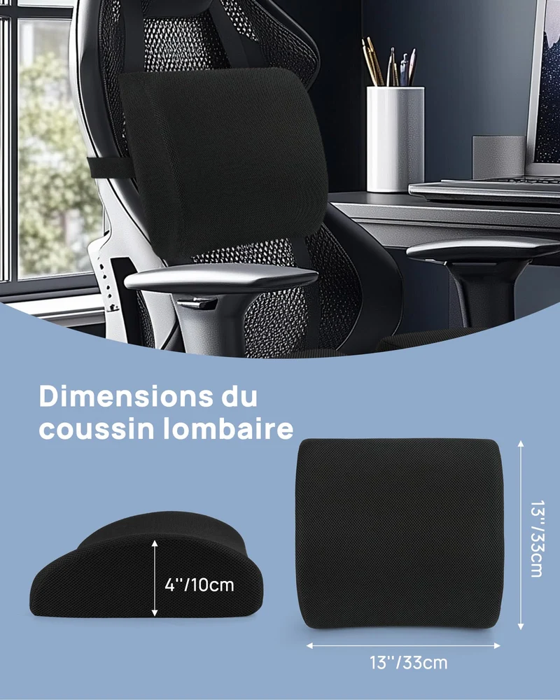 Sitzkissen, Orthopädisches Sitzkissen aus Memory Foam, Ergonomisches Sitzkissen für Bürostuhl /Autositz / Steissbeinkissen Stuhlkissen Sitzkissen Outdoor Zuhause, Schwarz