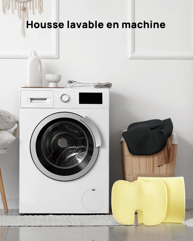 Sitzkissen, Orthopädisches Sitzkissen aus Memory Foam, Ergonomisches Sitzkissen für Bürostuhl /Autositz / Steissbeinkissen Stuhlkissen Sitzkissen Outdoor Zuhause, Schwarz