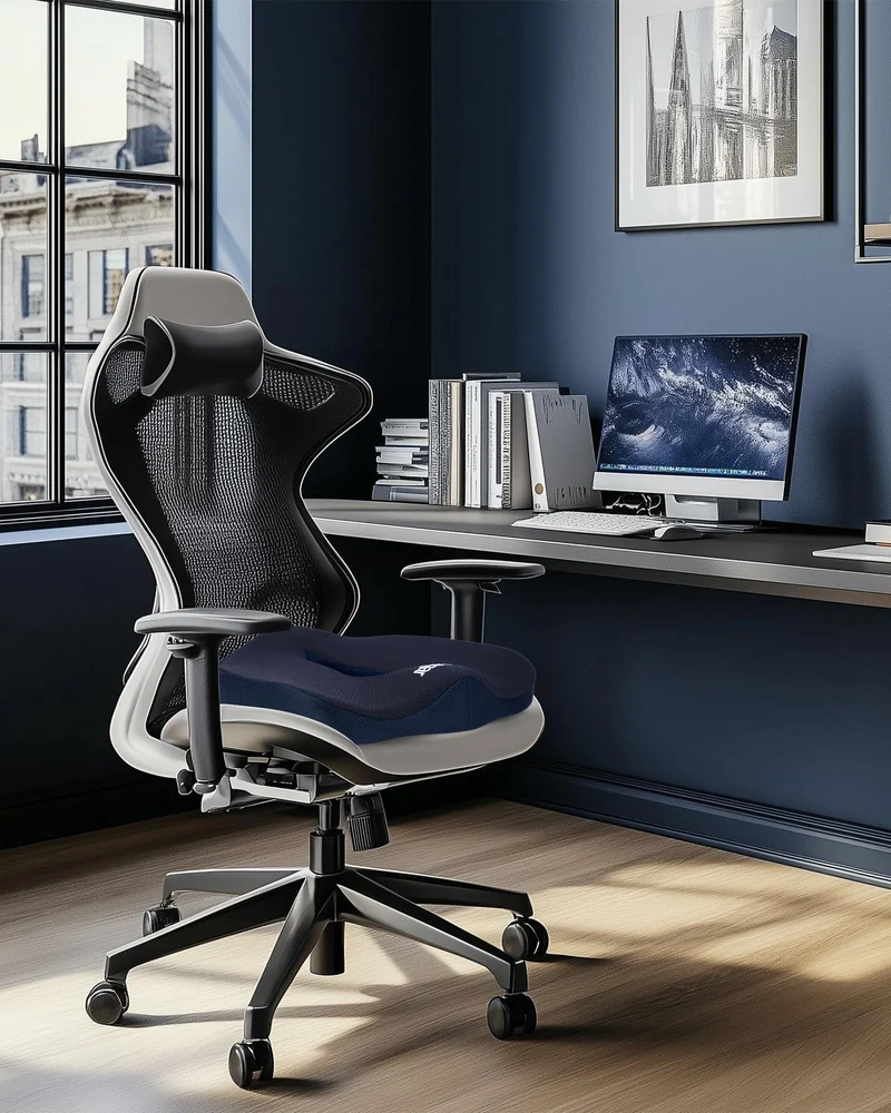 Sitzkissen, Orthopädisches Sitzkissen aus Memory Foam, Ergonomisches Sitzkissen für Bürostuhl /Autositz / Steissbeinkissen Stuhlkissen Sitzkissen Outdoor Zuhause, Schwarz