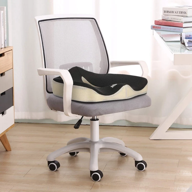 Sitzkissen, Orthopädisches Sitzkissen aus Memory Foam, Ergonomisches Sitzkissen für Bürostuhl /Autositz / Steissbeinkissen Stuhlkissen Sitzkissen Outdoor Zuhause, Schwarz