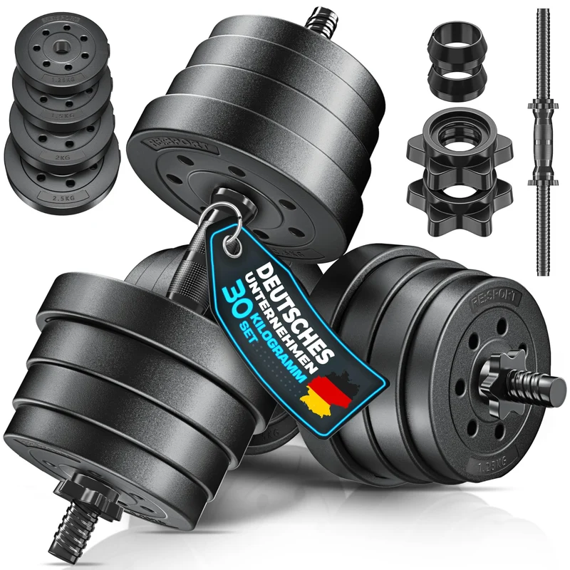 2er Hanteln Set verstellbar 20 kg | Hantelset mit 2 Kurzhanteln | Hantel mit Gewichten & 4 Sternverschlüsse | Fitness Kurzhantel für Muskelaufbau, Workout & Zuhause