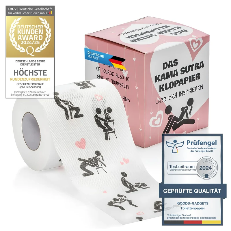 Lustiges Toilettenpapier - Trump / Kamasutra - Die größten Witze - Mehr Humor kann man auf dem Klo nicht bekommen