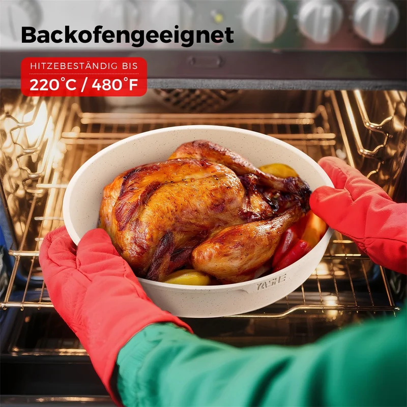 20er Set Kochtopf mit Anti-Haft-Beschichtung, abnehmbare Griffe, geeignet für Induktionskocher, Ofen bis 230 °C, Geschirrspüler sicher / NEU & OVP!