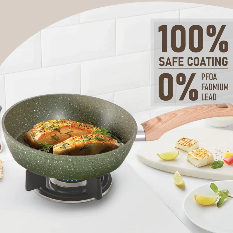 12-teiliges graues Granit-Kochtopfset, Non-Stick Pot Set und Pfannenset / NEU & OVP!