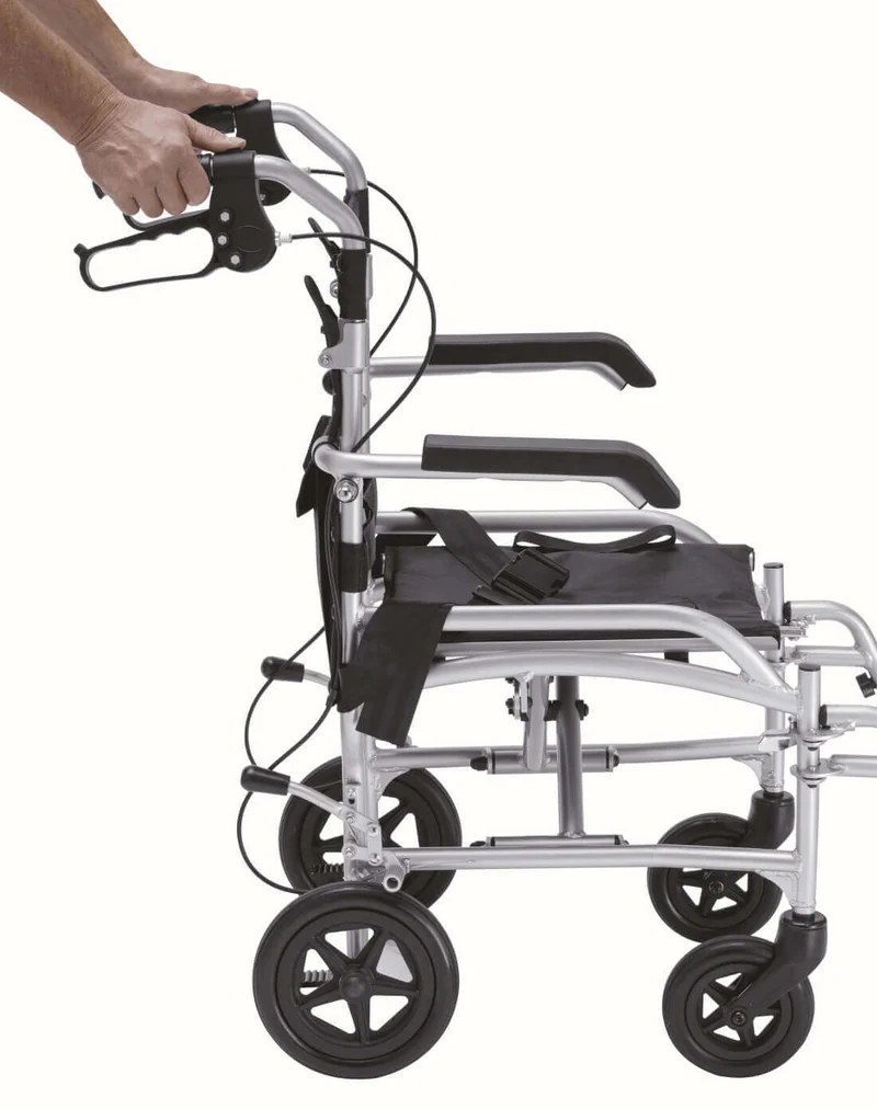 Transferstuhl faltbar 2in1 Rollstuhl Rollator 10,6 kg bis 100 kg