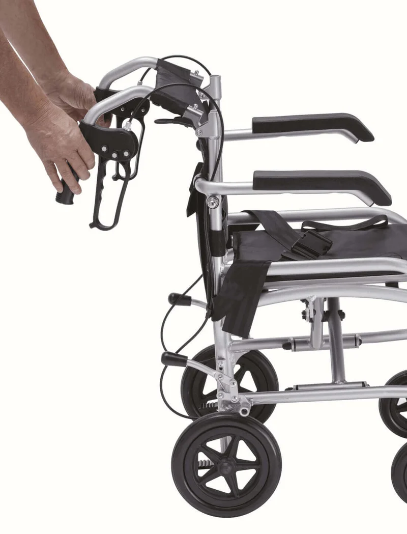 Transferstuhl faltbar 2in1 Rollstuhl Rollator 10,6 kg bis 100 kg