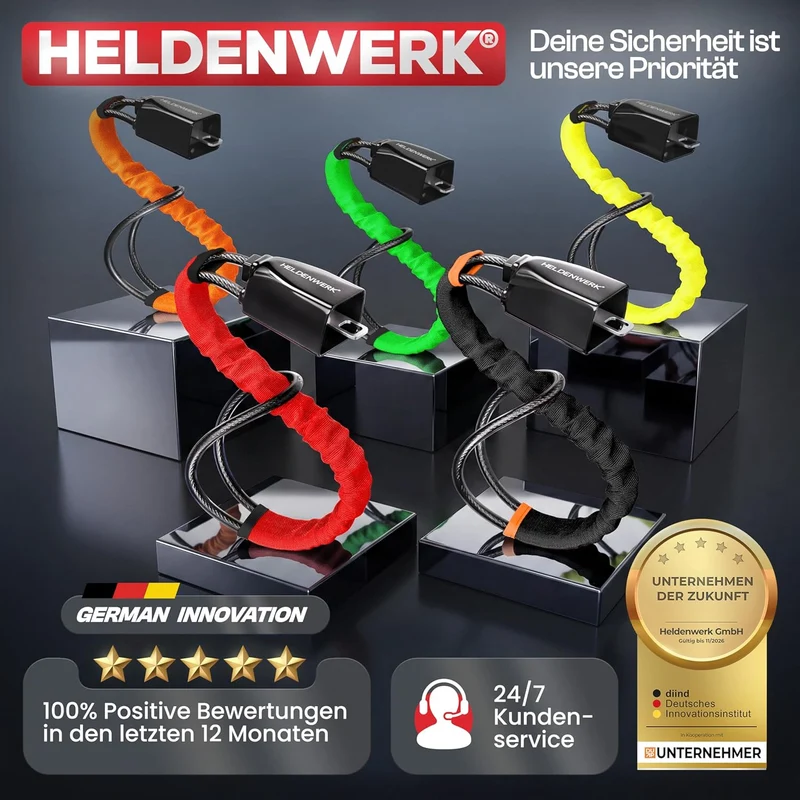 Lenkradkralle für Auto & Wohnmobil aus Metall - Universelle Passform - Lenkradschloss mit dickem Stahlseil - Wegfahrsperre Diebstahlsicherung mit 3 Sicherheitsschlüsseln