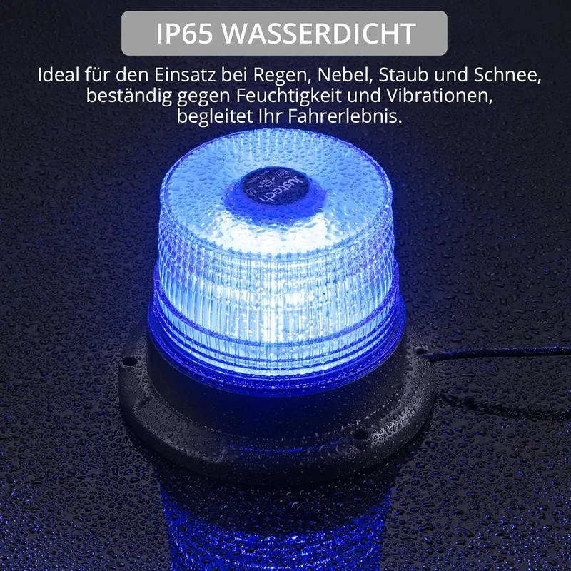 Warnleuchte Rundumleuchte 360° Gelb Blitzleuchte 7 modus mit 5m Netzkabel Doppelter Schraube 12V / 24V Warnlicht mit Magnetfuß Notfallblinklampe Magnet Transparent für Auto LKW usw