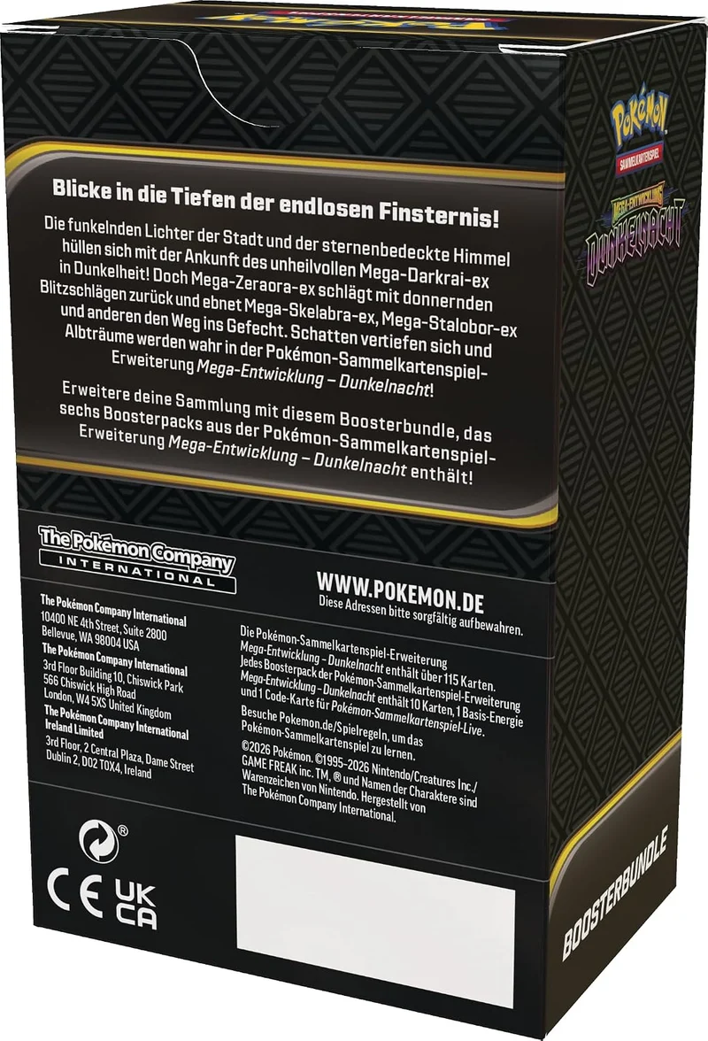Pokémon-Sammelkartenspiel: Boosterbundle Mega-Entwicklung – Dunkelnacht (6 Boosterpacks)