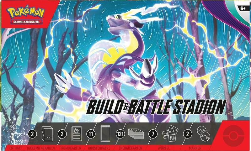 Pokémon-Sammelkartenspiel: Build & Battle Stadion Karmesin & Purpur (2 Decks, 11 Boosterpacks & mehr)